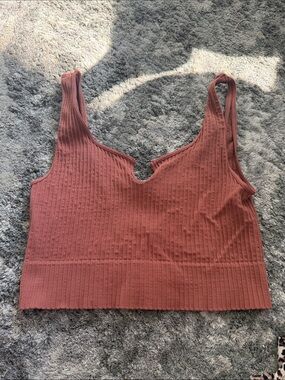 avocado Ribbed Rust Sports Bra
